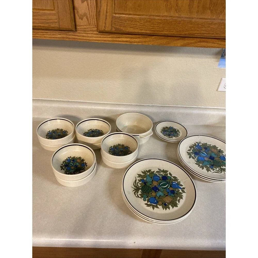 Temper Ware By Lenox Fall Bounty Dinnerware Lot 17 Pieces MCM